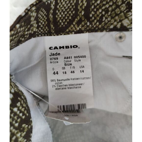 Cambio Snakeskin Print Pants Straight Leg Casual Trousers Neutral Size 14 - Picture 9 of 9